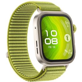 Huawei Watch Fit 4 Pro Green Woven Strap, Smartwatch AMOLED 1.82" GPS 5 ATM, Correa de Nylon Verde, Cuerpo Aluminio/Titanio