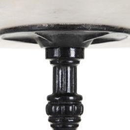 Mesa Alta Blanco-Negro Metal-Mármol 50 X 50 X 110 cm