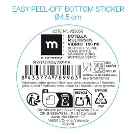 Inde Botella Vidrio Multiusos La Mediterran 100 ml - Alto 13,9 cm