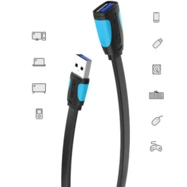 Vention VAS-A13-B200 Cable Alargador USB 3.0 Macho - Hembra 5Gbps 2m Negro y Azul