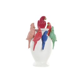 DKD Home Decor Jarrón Moderno de Resina Blanco Multicolor Loros 15 x 31 x 19.5 cm (2 Unidades) Precio: 73.68999946. SKU: B1FBYV842V