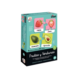 Diset Juego Educativo Frutas y Verduras para Niños de 2 Años con 14 Pivotes de Madera y 12 Actividades Precio: 14.49999991. SKU: B1CEGNDKNX