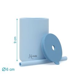 Vasos En Silicona Azul Con Pajita Vasos En Silicona Azul Con Pajita