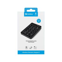 Sandberg Teclado Numérico Inalámbrico 2 con Receptor USB para Portátil, Sin Cables