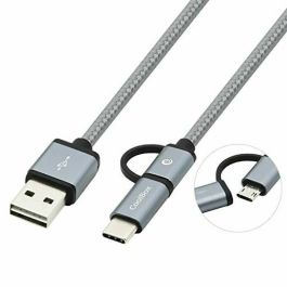 Cable USB a Micro USB y USB-C CoolBox COO-CAB-U2MC-GR Gris 1 m Precio: 9.5000004. SKU: S55094395