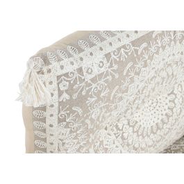 DKD Home Decor Sillon Rajna de Algodón Beige Blanco - Set de 4 - Ancho 90cm x Fondo 56cm x Alto 55cm - Asiento 16 cm