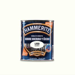Hamerite Esmalte Metálico Blanco Brillante 0.750l - Aplicación Directa al Óxido, Protección Antióxido hasta 8 Años, Secado Rápido 1 Hora, Uso Exterior 5094130