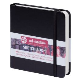Cuaderno de Dibujo Talens Art Creation Sketch Book Negro 80 Hojas 12 x 12 cm (5 Unidades)