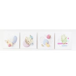 DKD Home Decor Cuadro Moderno Decorativo Multicolor 1.8x40x40 cm Set de 4 Unidades Lienzo MDF Precio: 10.58999986. SKU: B1JASRT6QJ