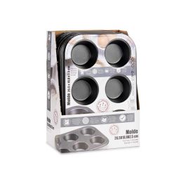 Kinvara Molde de Cocina de Metal para 6 Unidades, 500 ml, 18.7x3.5x26.5 cm, Gris Oscuro, Antiadherente (24 Unidades) Kinvara Molde de Cocina de Metal para 6 Unidades, 500 ml, 18.7x3.5x26.5 cm, Gris Oscuro, Antiadherente (24 Unidades)