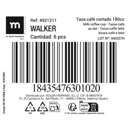 Taza Café Cortado Walker 180 cc - La Mediterranea (36 Unidades)