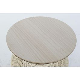 DKD Home Decor Mesa Centro Boho Charm Negro Natural 54x54x40 cm