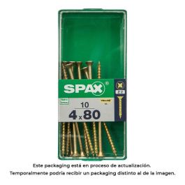 Spax 4081020400801 Tornillo Universal Madera Cabeza Plana Rosca Parcial 4CUT Yellox 4,0x80mm Caja 10 Unidades Precio: 3.78999951. SKU: S7913903