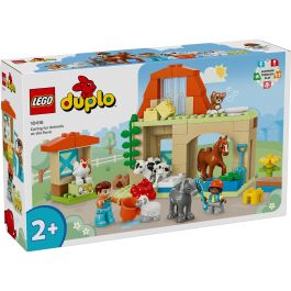 LEGO 10416 DUPLO My Town Cuidando Animales de Granja, Juguete Educativo para Bebés, Incluye Casa y Minifiguras de Caballos