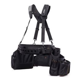 Toughbuilt Set Cinturón con Tirantes Pro Encofrador Acolchado 25 Bolsillos Ajustable 81-121cm