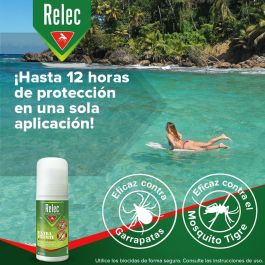 Relec Extra Fuerte Roll-On Antimosquitos 50 ml con DEET 50%, protección 12 horas, lavanda y geraniol
