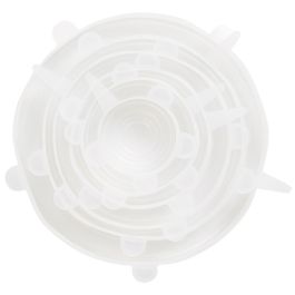 Day Juego de 6 Tapas Flexibles de Silicona Estirables y Herméticas para Recipientes Redondos Reutilizables Aptas para Microondas y Lavavajillas