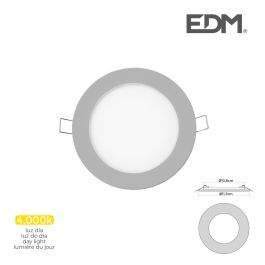 Edm Mini Downlight LED Empotrable Redondo 6W 4000K Luz Día Color Cromado Ø11,7 cm