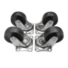 Edm Set de 4 ruedas giratorias 50mm negras acero inoxidable/goma Precio: 3.58999982. SKU: S7900495