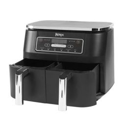 Ninja AF300EU Freidora de Aire 6 en 1 Dual Zone 7.6L, Cocina 2 Alimentos a la Vez, Max Crisp, Asar, Hornear, Deshidratar, Recalentar