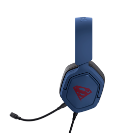 Trust GXT492SM Carus Auriculares gaming multiplataforma con diseño Superman, circumaurales, micrófono extraíble