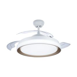 Philips Ventilador de Techo Bliss LED Dorado Ø106cm, Aspas Abatibles, Luz Regulable (2700K-5500K), Mando a Distancia 28+35W