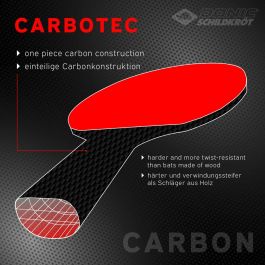 Schildkröt 758221 - Raqueta de Tenis de Mesa 100% Carbono con Goma Liga QRC - Talla Única