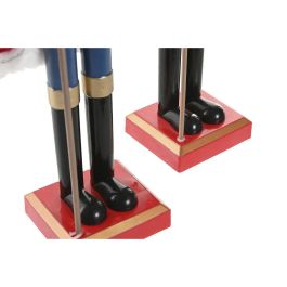 DKD Home Decor Figura Decorativa de Navidad Cascanueces Tradicional Multicolor en Madera y Poliéster 13x55x20 cm (2 Unidades)