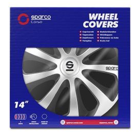 Sparco Tapacubos Sicilia Bicolor 14" Plata-Negro SPC1473SVBK 4 Unidades