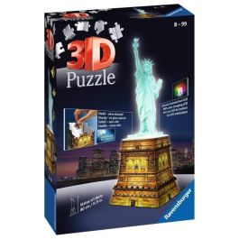 RAVENSBURGER Puzzle 3D Estatua de la Libertad Edición Nocturna 108 piezas RAVENSBURGER Puzzle 3D Estatua de la Libertad Edición Nocturna 108 piezas