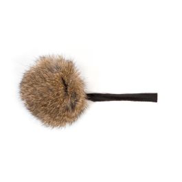 Gloria Rata Con Rabito De Cuero 12 cm Dim. Juguete Natural para Gato Fabricado en España con Piel de Conejo 100% Natural y Sostenible