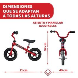 Chicco Bicicleta sin pedales Bullet roja 10 pulgadas perfecta para adquirir el equilibrio