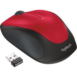 Logitech M235 Ratón Inalámbrico Óptico Avanzado con Receptor Nano USB, Color Rojo, 12 Meses de Batería, Diseño Compacto y Ergonómico para Portátiles