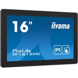 IIYAMA TF1615MC-B1 Monitor Táctil 15.6" IPS Full HD 1920x1080 10 Puntos VGA+HDMI+DP Negro