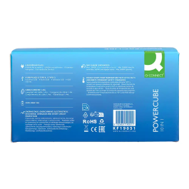 Q-connect Regleta Múltiple 10 en 1 con 6 Tomas, 3 USB y 1 USB-C, Cable 1.4m, 140x76x87mm