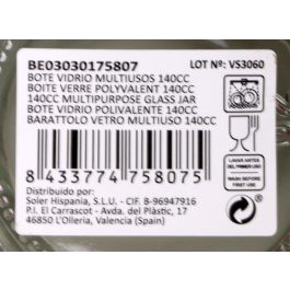 Bote de Vidrio 140 cc con Tapa - Mediterraneo (24 Unidades) Bote de Vidrio 140 cc con Tapa - Mediterraneo (24 Unidades)