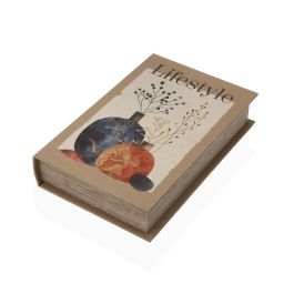 Caja Decorativa Versa Lienzo Madera MDF Libro Jarrón Caja Decorativa Versa Lienzo Madera MDF Libro Jarrón