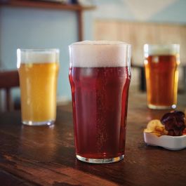 Arcoroc Vasos Cerveza Nonic 28 cL de Vidrio Templado Extra Resistente Apilable y Apto Lavavajillas - Pack 24 Unidades