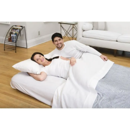 Bestway Colchón Inflable Doble Flocado + Bomba Eléctrica Sidewinder + Bolsa para 2 Plazas - Azul