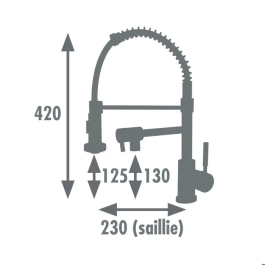 ROUSSEAU Mini Stoli Grifo de Cocina Mezclador con Ducha de Mano - Cromo