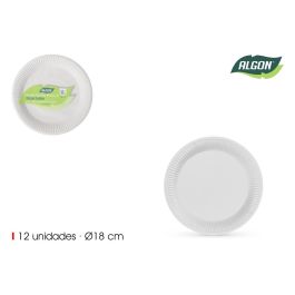 Set de 12 platos redondos de cartón natural 18 cm Algon - Inde (24 Cajas) Precio: 14.88999985. SKU: B182XHGMFP