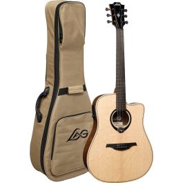 LAG Guitarra Acústica Dreadnought Hyvibe H2 30 A/E Cutaway HyVibe H2 Tapa Abeto Engelmann Fondo Bocote Acabado Brillante