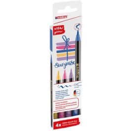Edding Rotuladores Brush Pen Punta Pincel con Purpurina, Trazo Variable 1-6 mm, Estuche 4 Unidades Precio: 5.89000049. SKU: B1A2NJVW6W