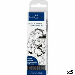 Set de Rotuladores Faber-Castell Pitt Artist Cómic, dibujo y manga Estuche Negro (5 Unidades) Precio: 37.79000005. SKU: S8421956