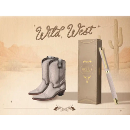 Belius Wild West Roller de Aluminio Beige Tinta Negra Punta 0.7mm con Diseño de Botas Vaqueras