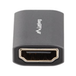 Lanberg AD-HDMI-02 Cambiador de Género HDMI-A 2.1 | Adaptador Hembra a Hembra | Conectores Chapados en Oro | Color Plata