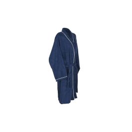 DKD Home Decor Albornoz de Baño Estilo Básico para Hombre de Algodón 400gsm Azul - Set de 2 unidades (120cm Alto x 63cm Ancho)