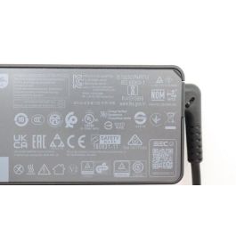 Lenovo 65W power adapter for notebooks, supports 20/15/9/5V output, 3-pin configuration, designed for worldwide use.