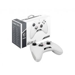 MSI GC20 V2 Gamepad Blanco USB para PC y Android. Mando de juego con vibración y botones configurables. Alámbrico.