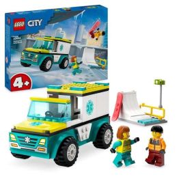 Juego de construccion ambulancia de emergencias y chico con snowboard lego city Juego de construccion ambulancia de emergencias y chico con snowboard lego city
